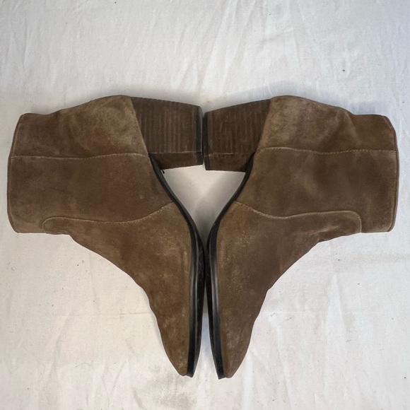 J. Jill Brown Suede Ankle Booties Block Tacked Heel Size 10 - Picture 6 of 11